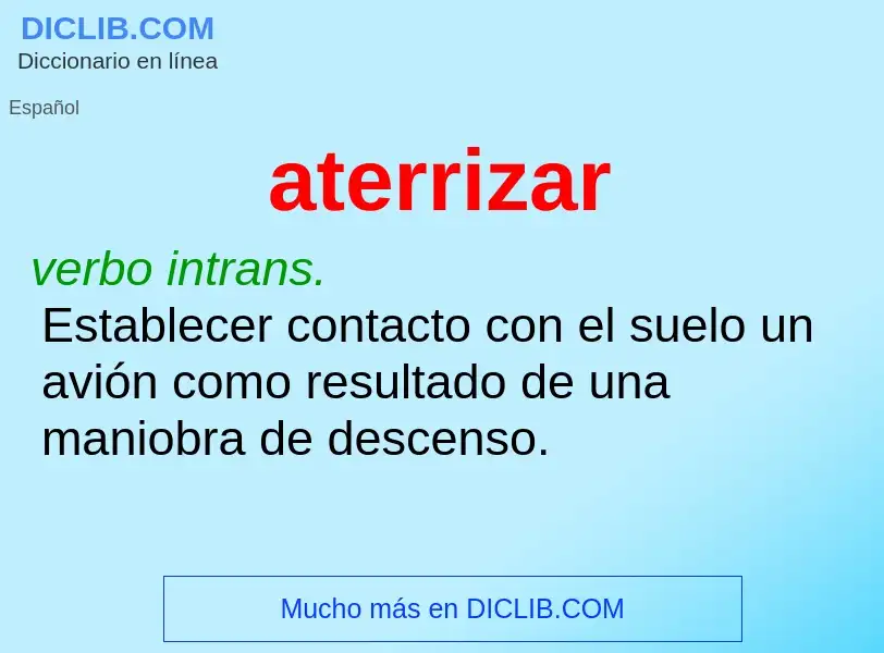 Wat is aterrizar - definition