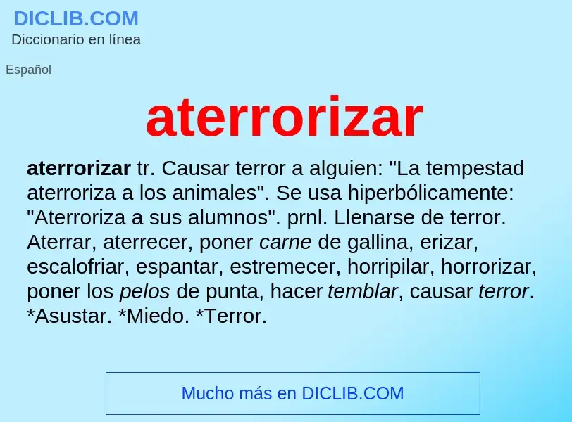 What is aterrorizar - definition