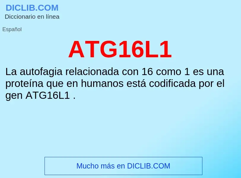 ¿Qué es ATG16L1? - significado y definición