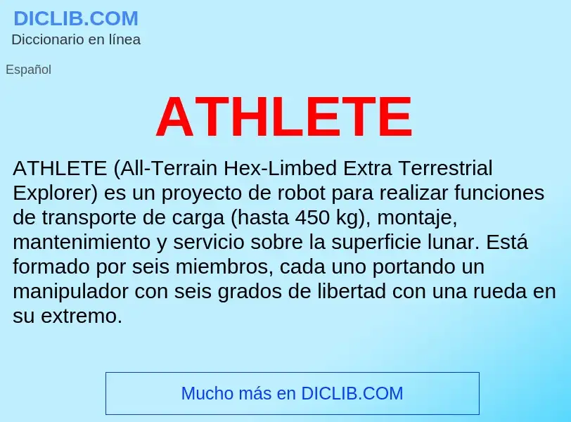 ¿Qué es ATHLETE? - significado y definición