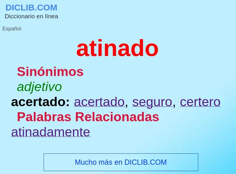 Wat is atinado - definition