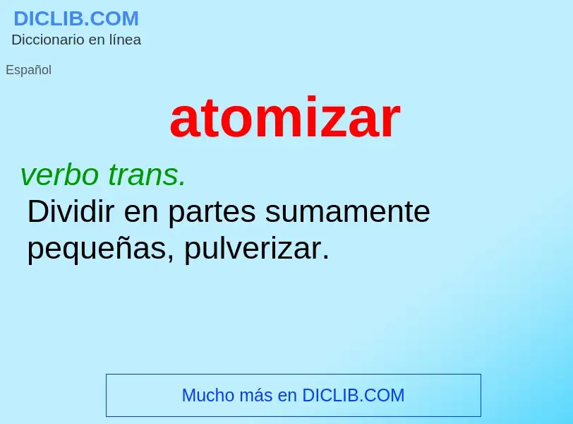 What is atomizar - meaning and definition