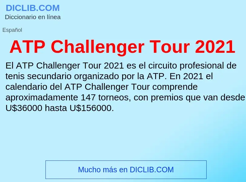 ¿Qué es ATP Challenger Tour 2021? - significado y definición