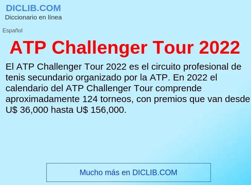 ¿Qué es ATP Challenger Tour 2022? - significado y definición