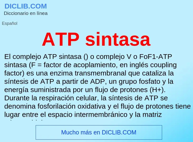 What is ATP sintasa - meaning and definition