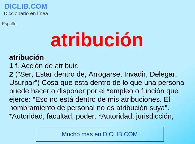 What is atribución - definition