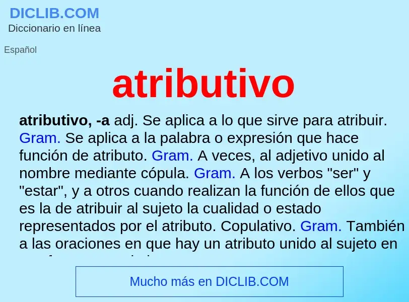 Was ist atributivo - Definition