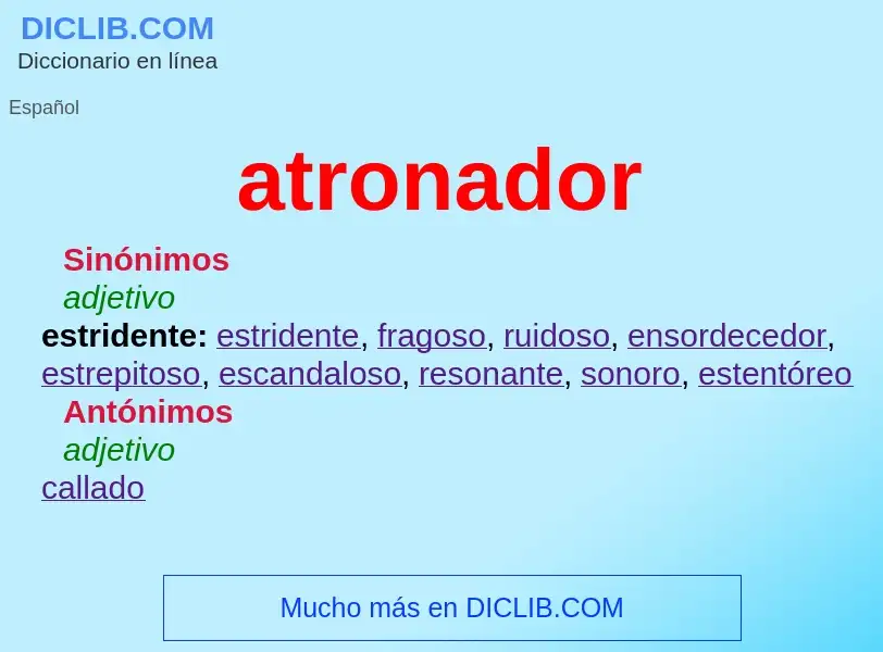 ¿Qué es atronador? - significado y definición