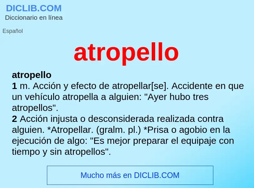 What is atropello - meaning and definition