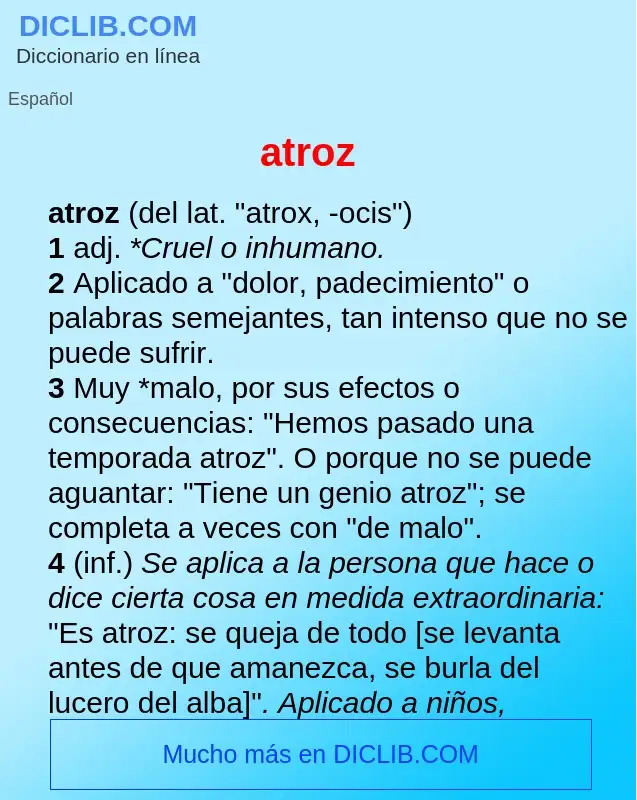Wat is atroz - definition