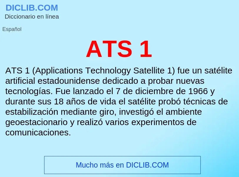 ¿Qué es ATS 1? - significado y definición