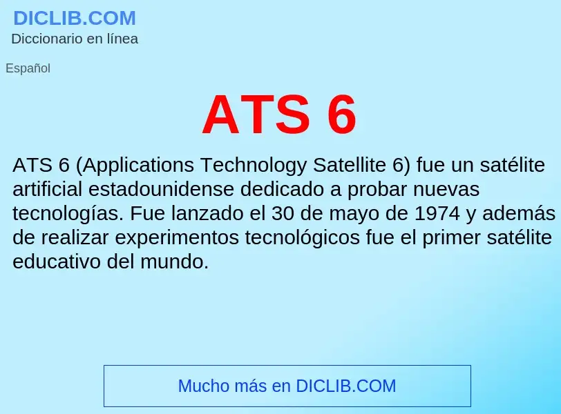 ¿Qué es ATS 6? - significado y definición