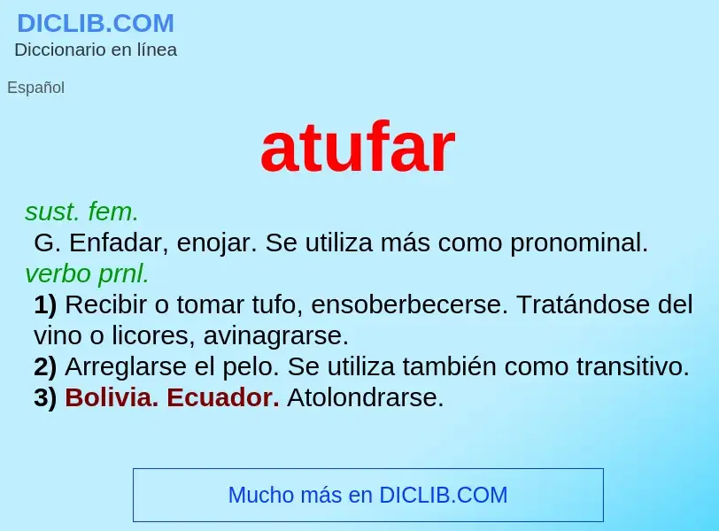 ¿Qué es atufar? - significado y definición