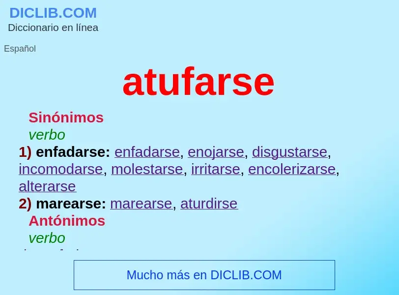 What is atufarse - meaning and definition