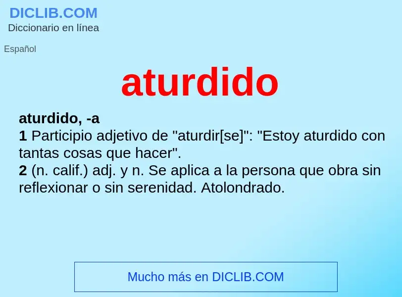 Wat is aturdido - definition