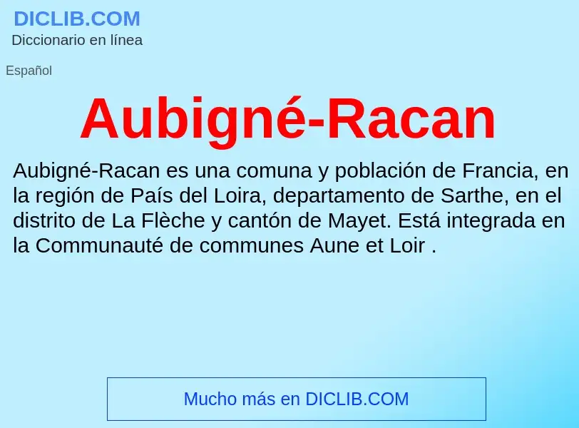 Wat is Aubigné-Racan - definition