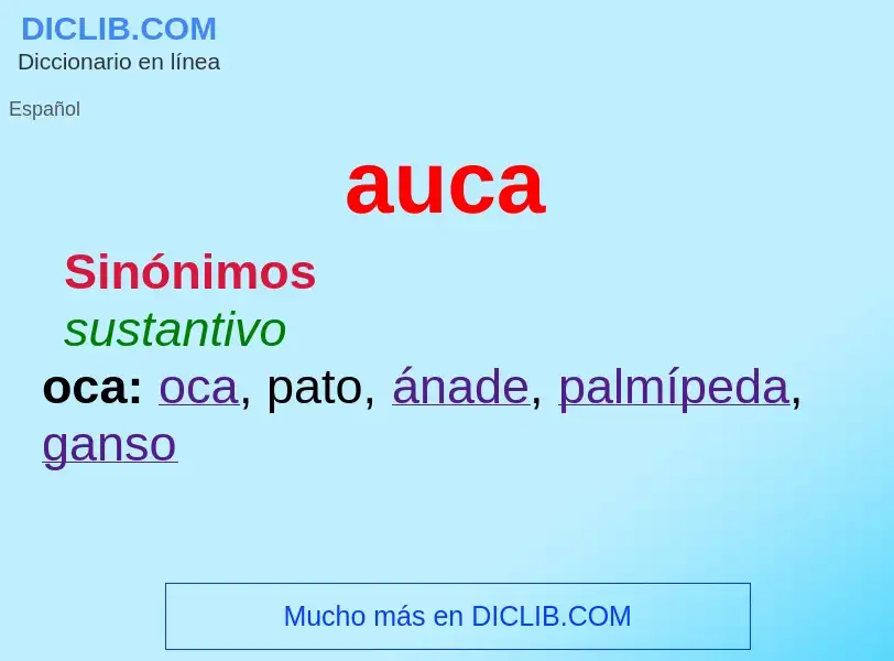 ¿Qué es auca? - significado y definición