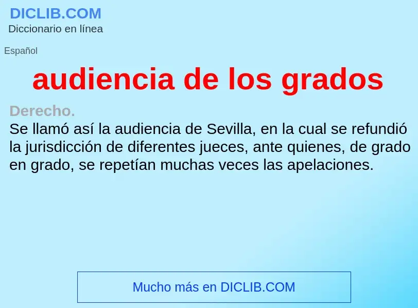 O que é audiencia de los grados - definição, significado, conceito