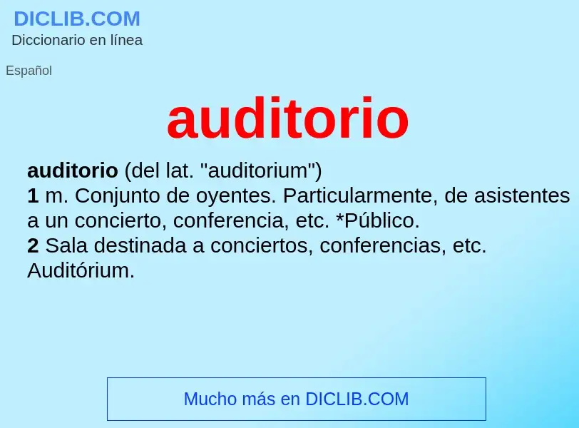 O que é auditorio - definição, significado, conceito