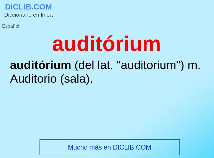 Τι είναι auditórium - ορισμός