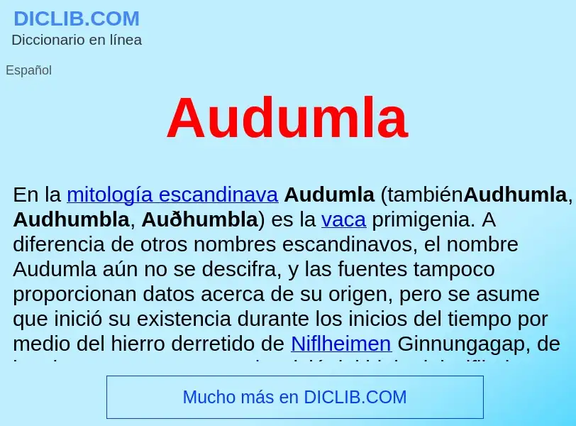 ¿Qué es Audumla ? - significado y definición