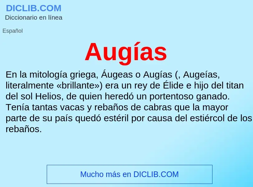 ¿Qué es Augías? - significado y definición