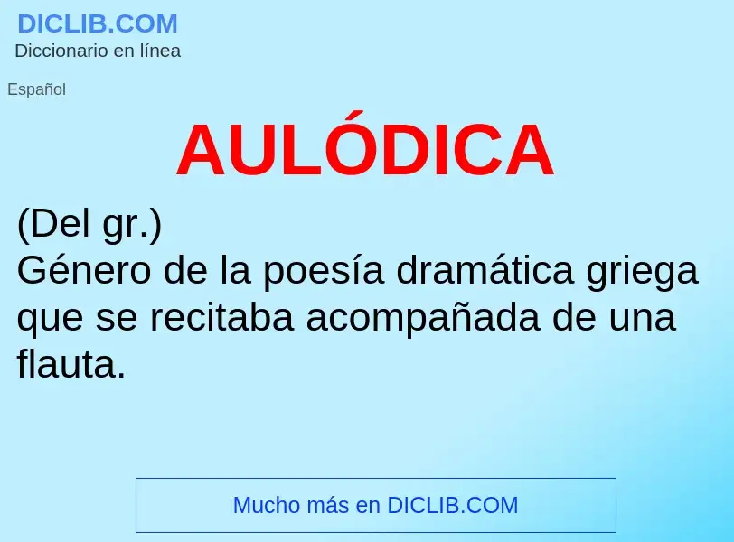 ¿Qué es AULÓDICA? - significado y definición