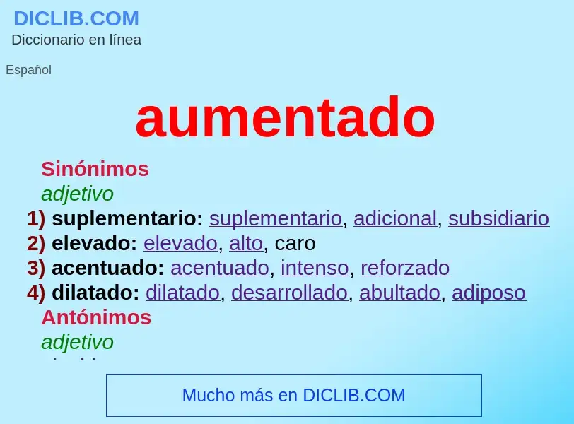 What is aumentado - meaning and definition