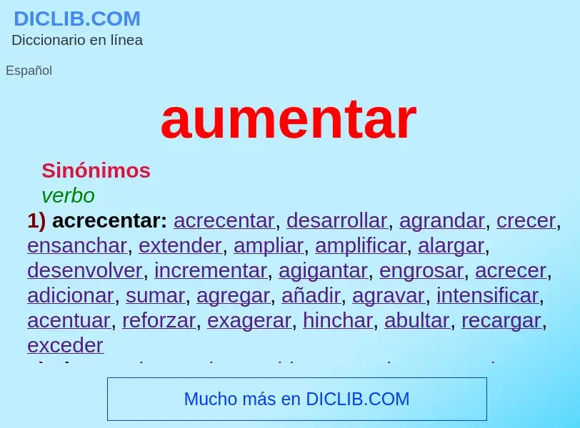 What is aumentar - definition