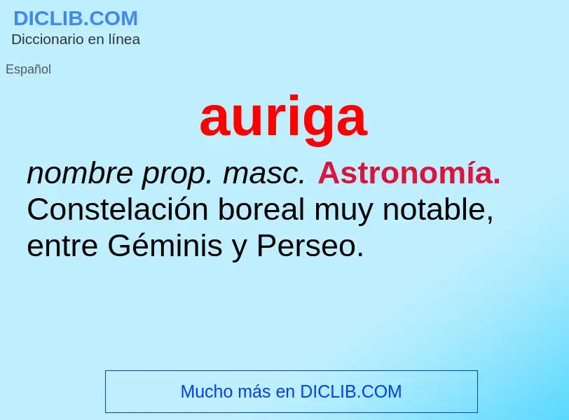 What is auriga - meaning and definition