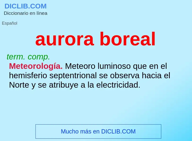 Che cos'è aurora boreal - definizione