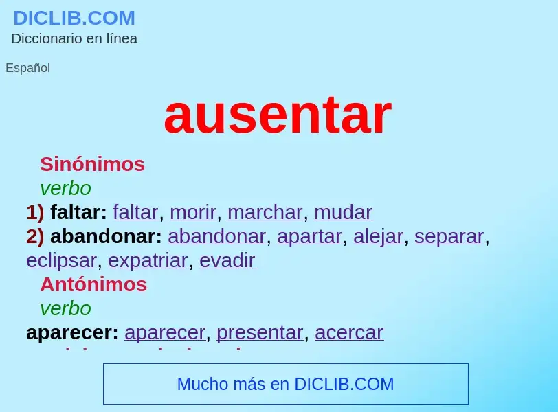 What is ausentar - meaning and definition