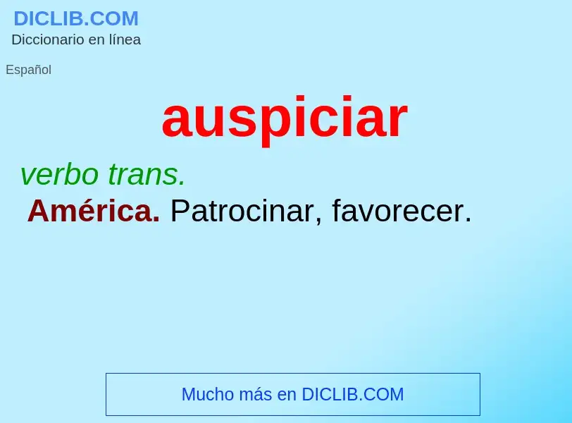 Wat is auspiciar - definition