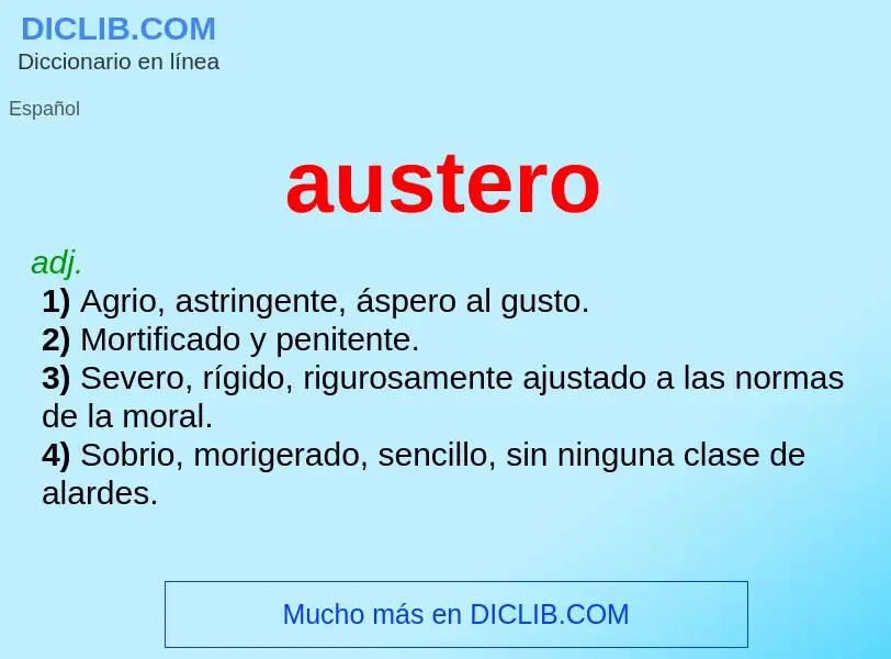 Qu'est-ce que austero - définition