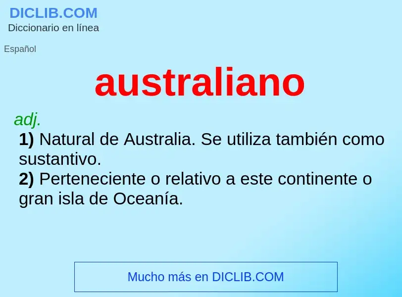 ¿Qué es australiano? - significado y definición