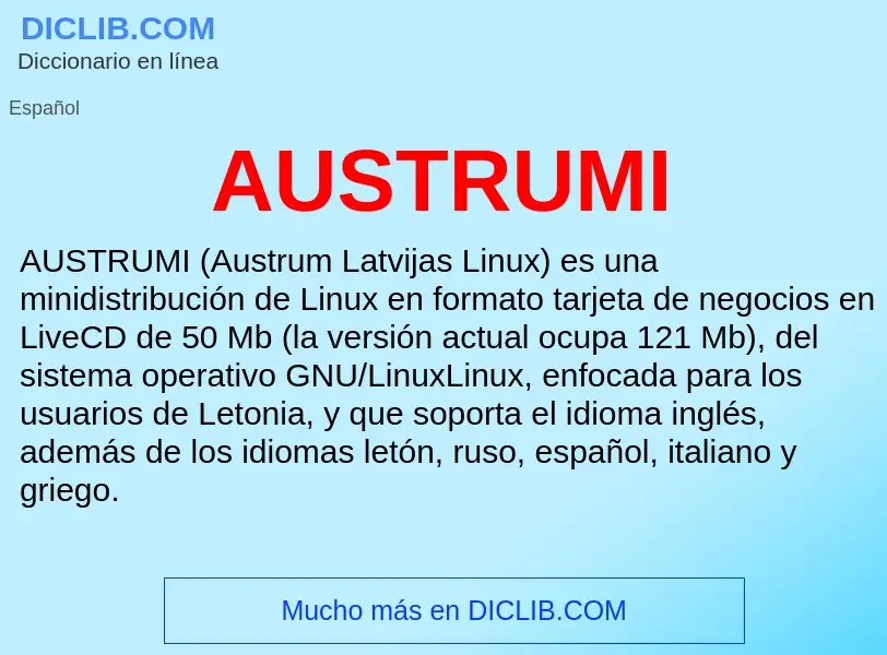 ¿Qué es AUSTRUMI? - significado y definición