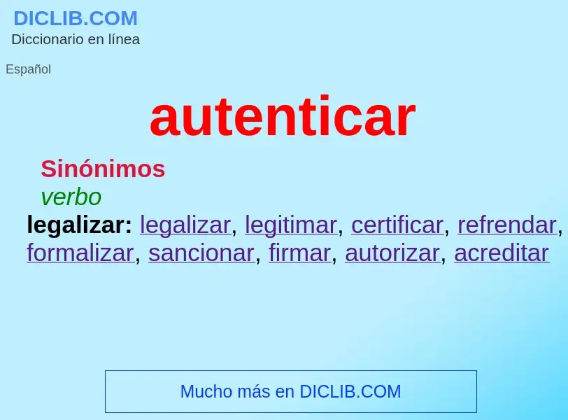 What is autenticar - definition