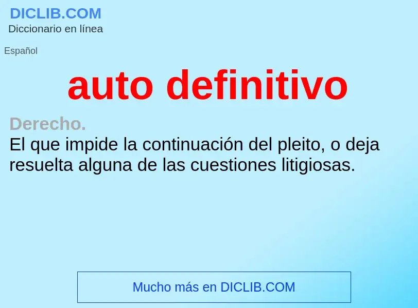 What is auto definitivo - meaning and definition