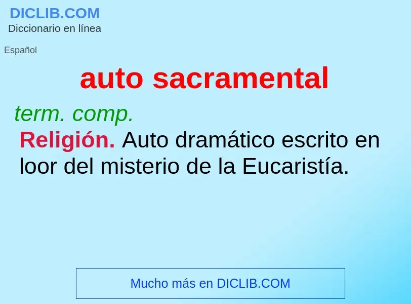 Wat is auto sacramental - definition