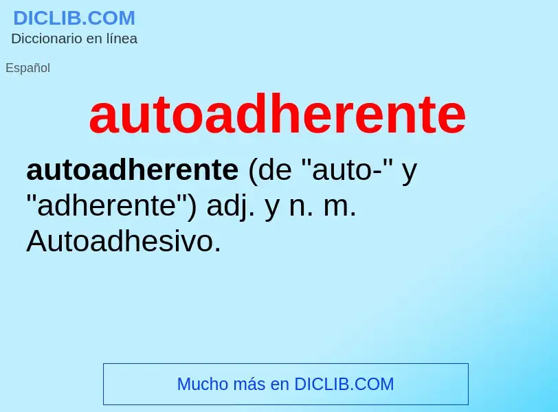 Τι είναι autoadherente - ορισμός