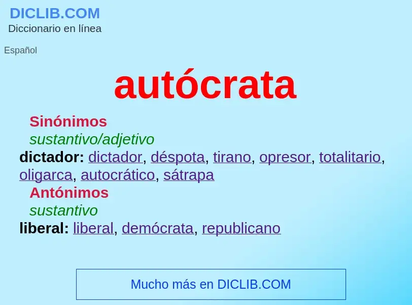 What is autócrata - meaning and definition