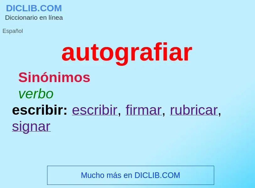 Wat is autografiar - definition