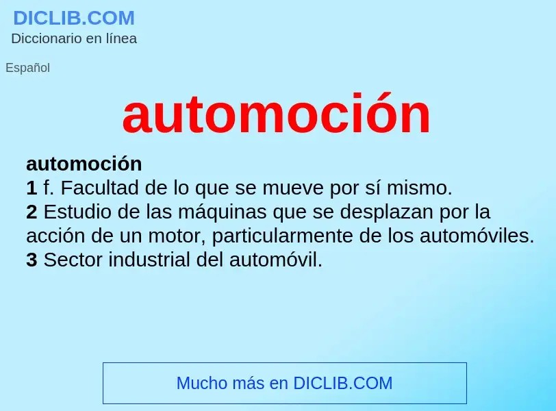 ¿Qué es automoción? - significado y definición