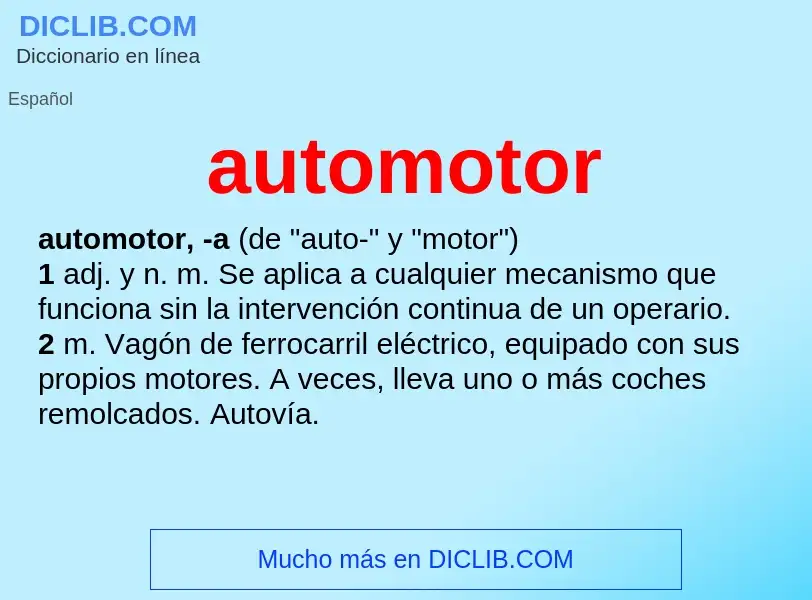 Was ist automotor - Definition