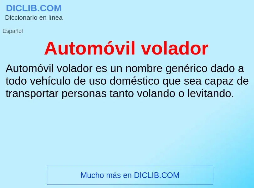 Что такое Automóvil volador - определение