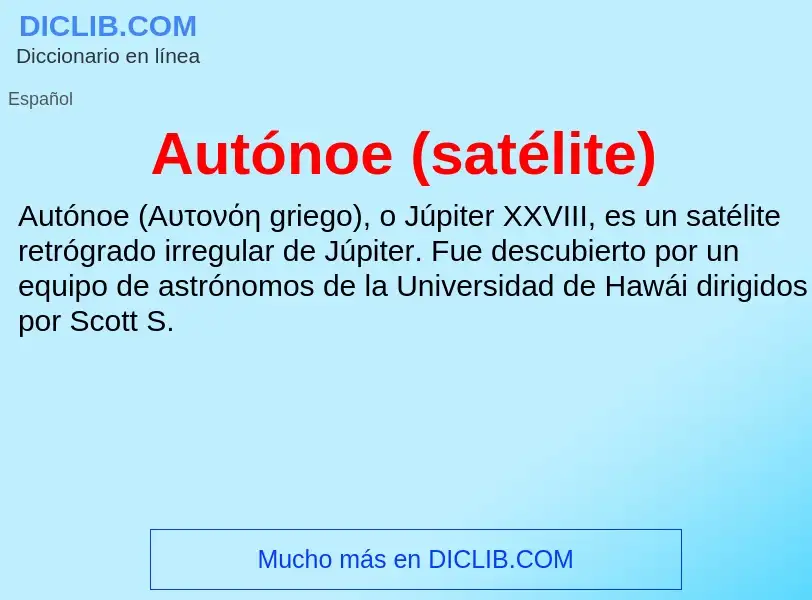 What is Autónoe (satélite) - meaning and definition