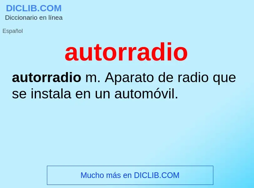 Что такое autorradio - определение