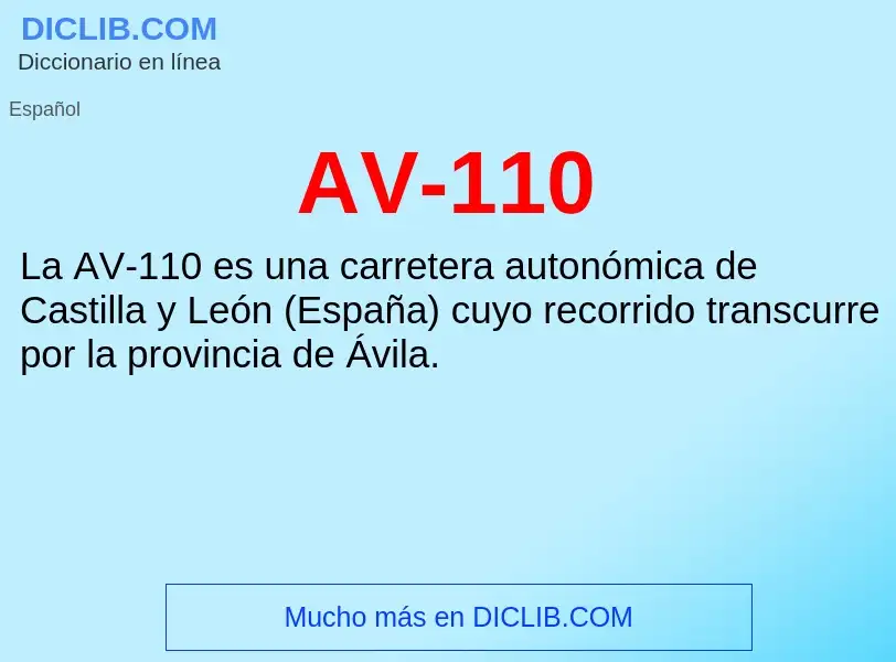 ¿Qué es AV-110? - significado y definición