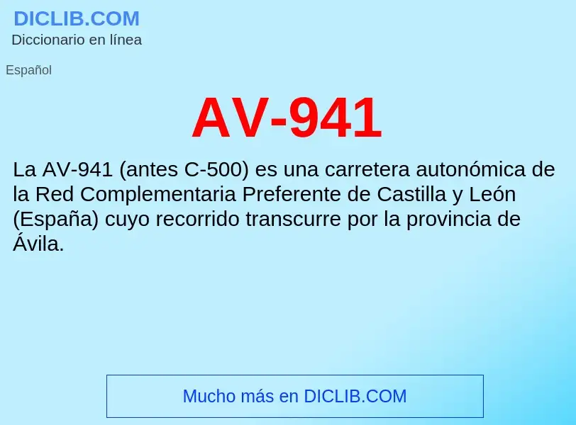 ¿Qué es AV-941? - significado y definición