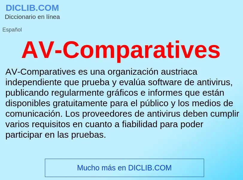 ¿Qué es AV-Comparatives? - significado y definición